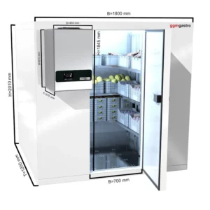 Chladiaca miestnosť – 1.8x1.2 m – 3.15 m³ s nástennou chladiacou jednotkou PLUS