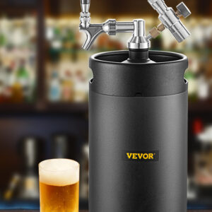 Výčapné zariadenie na pivo s tlakomerom, 8 L, čierna