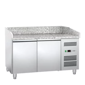 Chladiaci stôl na pizzu s žulovou doskou - 1,5 x 0,8 m, 2 dvierka