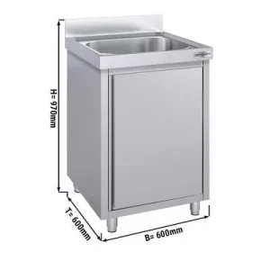 Nerezová drezová skrinka ECO - 600x600mm, 1 umývadlo