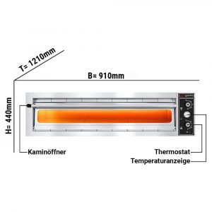 Jednokomorová pizza pec - kapacita 6x30 cm pizze, celošamotová
