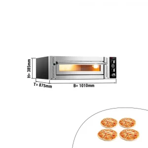 Jednokomorová pizza pec pre 4 pizze o priemere 30 cm, model POE430