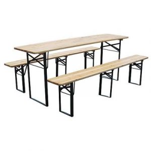 Drevený pivný set — DORTMUND Max, stôl 220x70x75 cm, 2x lavica 220x25x47 cm, drevo 27 mm