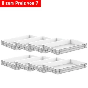Nádoba na cesto - sada 8x prepravka na cesto s rozmermi Š400xH600xV70mm, TBP647#SET8