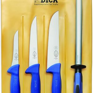 F. DICK ErgoGrip 4-dielna sada nožov s ocieľkou - Kompletná súprava