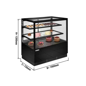 Tortová vitrína – 1000 mm, LED osvetlená, 2 police