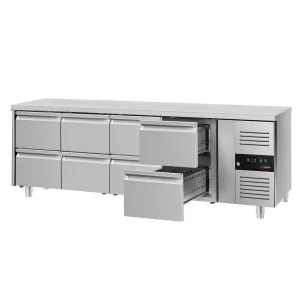 ECO chladiaci stôl od KTS - 2200x700 mm - S 8 zásuvkami