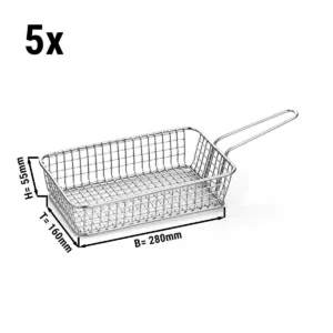 Obdĺžnikový košík na prstové jedlo – 28×16 cm (5 ks)