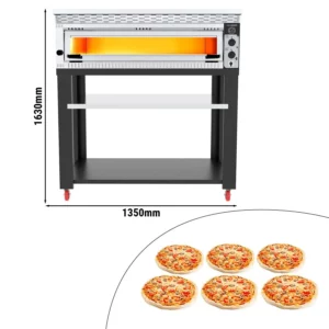 Pizza pec elektrická – 6x34 cm, ručné ovládanie, s digestorom a rámom