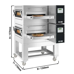 Elektrická pásová rúra - 1260x1750 mm, pás 500 mm, digitál, so základňou (2 ks)