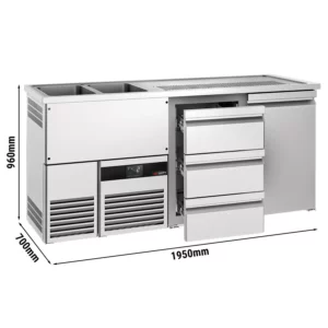 Bar na nápoje PREMIUM - 1950x700mm - 1 dvierka a 3 zásuvky