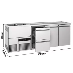 Bar na nápoje PREMIUM - 2500x700mm - 2 dvierka s 2 zásuvkami