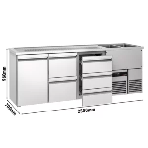 Bar na nápoje PREMIUM - 2500x700mm - 1 dvierka a 5 zásuviek