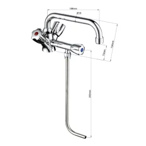 Jednootvorová zmiešavacia batéria - 1 splachovacia rúra a 1 otočná batéria