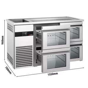 Pivný bar PREMIUM - 1550x700mm - 4 sklenené zásuvky