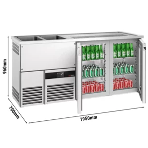 Pivný bar PREMIUM - 1950x700mm - 2 sklenené dvierka