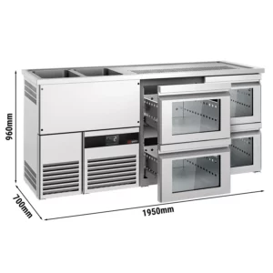 Pivný bar PREMIUM - 1950x700mm - 4 sklenené zásuvky