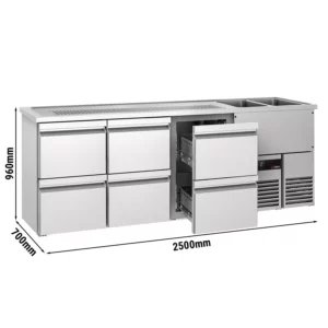 Bar na nápoje PREMIUM - 2500x700mm - 6 zásuviek