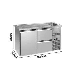 Pivný pult PREMIUM PLUS – 1550x700 mm – 1 dvierka, 2 zásuvky