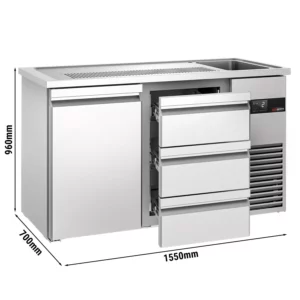 Bar na nápoje PREMIUM - 1550x700mm - 1 dvierka a 3 zásuvky