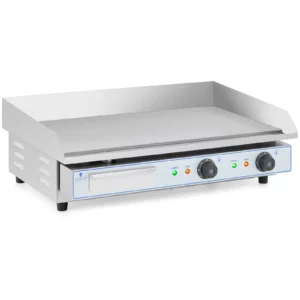 Elektrický gril dvojitý – plochý povrch – Royal Catering – 730 x 400 mm – 2 × 2200 W