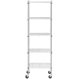 Kovová polica 60x45x190 cm nosnosť 50 kg 4 kolieska