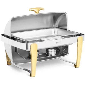 Chafing dish GN 1/1 zlaté akcenty rolovací vrchnák 9 l 2 palivové články Royal Catering