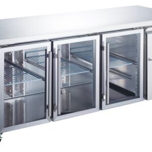 Chladiaci stôl 417 litrov 180 cm so 3 sklenenými dvierkami