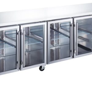Chladiaci stôl 553 litrov 223 cm so 4 sklenenými dvierkami