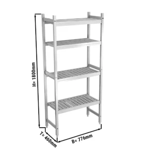 Hliníkový regál – 776×460×1800 mm