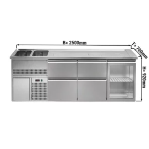 Modul na čapovanie PREMIUM PLUS – 2500×700 mm – 1 dvierka a 4 zásuvky