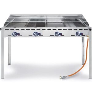 Plynový gril Green Fire Profi Line – 4 horáky, so spodnou poličkou na kolieskach, 22kW, 1400x612x(H)825mm