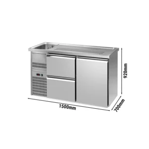 Pivný pult PREMIUM PLUS – 1550x700 mm – 1 dvierka, 2 zásuvky