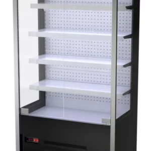 Stenu montovateľná chladniaca polica - 1100 mm, LED, 2 sklenené dvere, 4 police