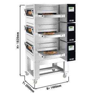 Elektrická pásová rúra - 2000x1400 mm, pás 650 mm, digitál, so základňou (3 ks)