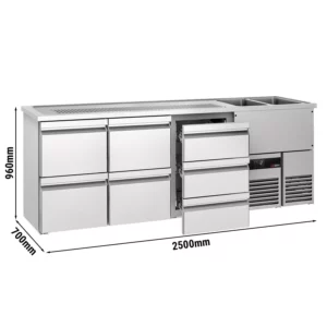 Bar na nápoje PREMIUM - 2500x700mm - 7 zásuviek