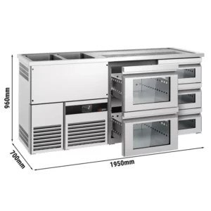 Pivný bar PREMIUM - 1950x700mm - 5 sklenených zásuviek