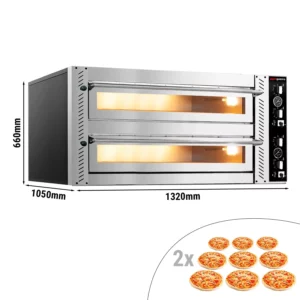 Elektrická pec na pizzu - manuálna - 9+9x 30 cm (hlboká)