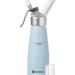 Sifónová fľaša na šľahačku Hendi 0,5 l pastelovo modrá ⌀80x(H)260 mm