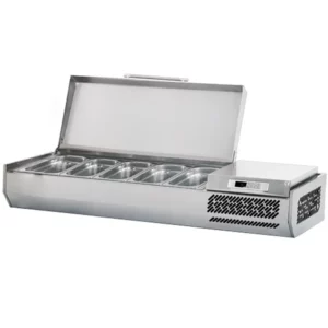 Chladiaca vitrína – 1,5 x 0,41 m – pre 5 GN 1/3 nádob