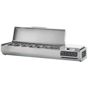 Chladiaca vitrína – 1,7 x 0,35 m – vhodná pre 7 GN 1/4 nádob