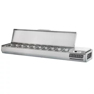 Chladiaca vitrína – 2,3 x 0,41 m – pre 10 GN 1/3 nádob