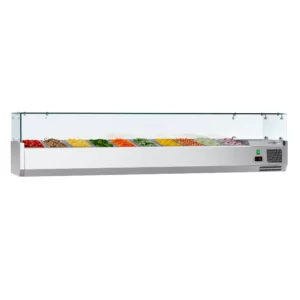 Chladiaca vitrína ECO – 2,0x0,34 m, pre 10x 1/4 GN