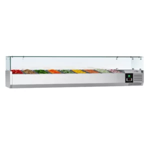 Chladiaca vitrína PREMIUM – 2,0 x 0,4 m – pre 9x 1/3 GN-nádobu