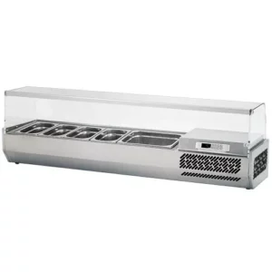 Chladiaca vitrína – 1,5 x 0,35 m – pre 6x GN 1/4