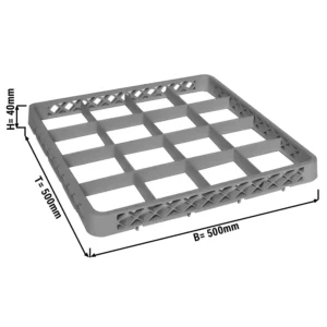 Pripevňovacia hrana sivá – 16 priehradiek – 6 ks