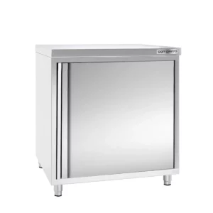 Nerezový stôl so skrinkou – 0,6×0,6 m