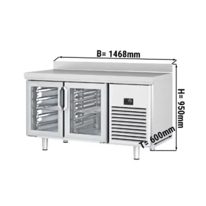 Premium plus chladiaci pult – 1468x600mm, 2 sklenené dvere, s podstavcom