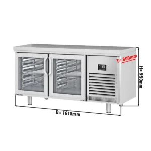 Premium plus chladiaci pult – 1618x800mm, 2 sklenené dvere