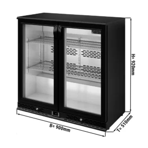 Chladiace barové stoly na nápoje 220L - 2 sklenené dvere